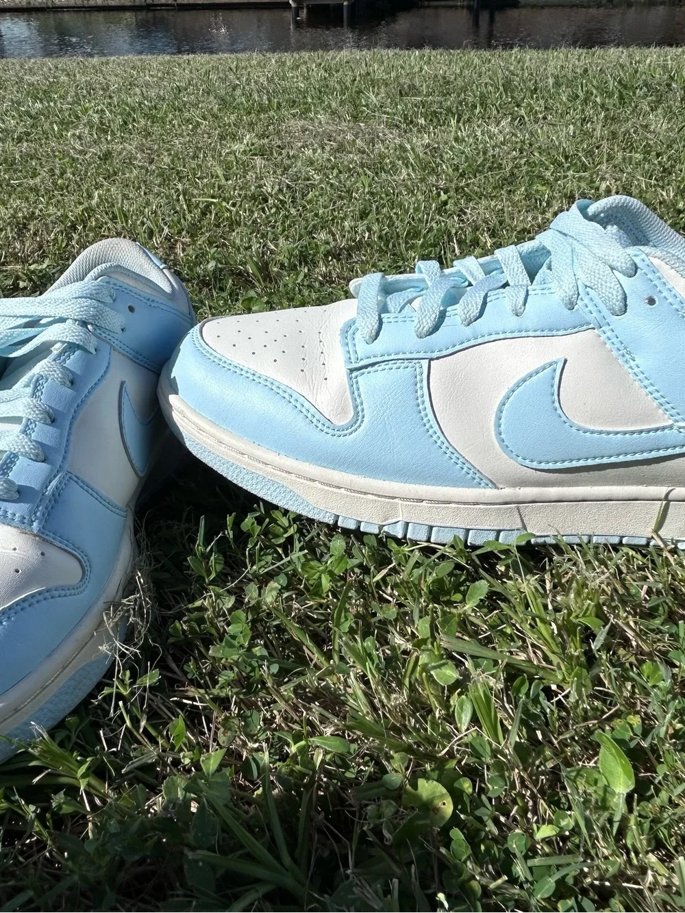 Nike Kids Low-Top Sneakers in Sky Blue and White